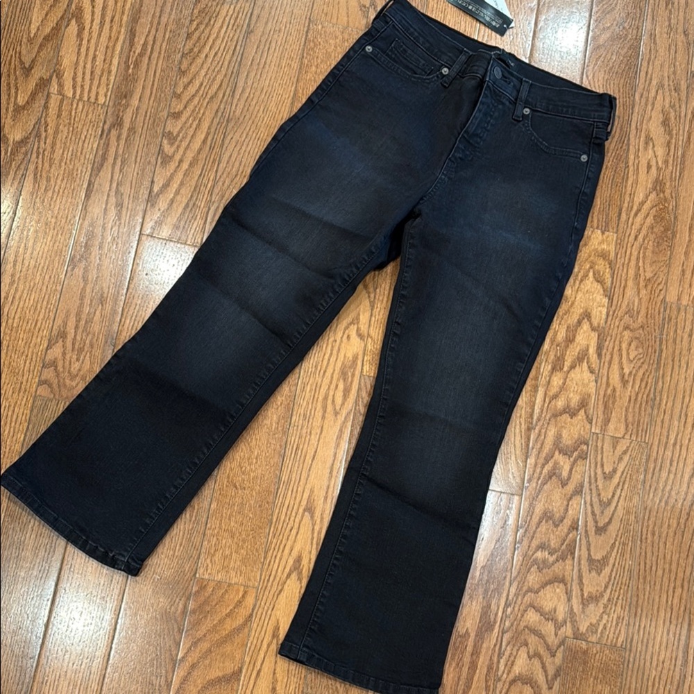 Banana Republic Black Flared Crop Jeans
